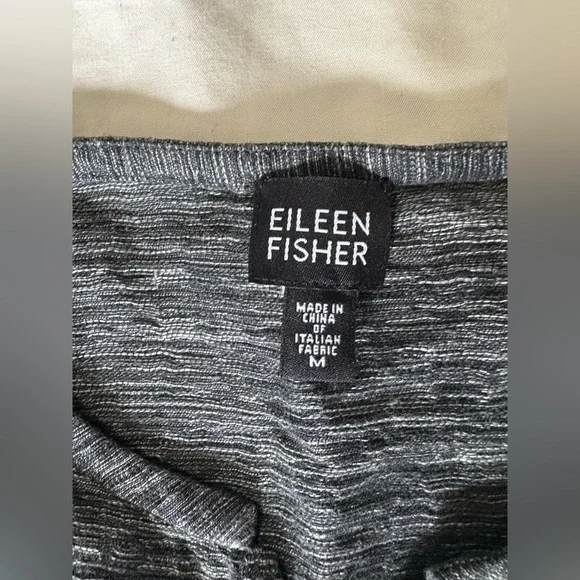 Eileen Fisher linen blend grey cardigan jacket medium shirt - Picture 4 of 10